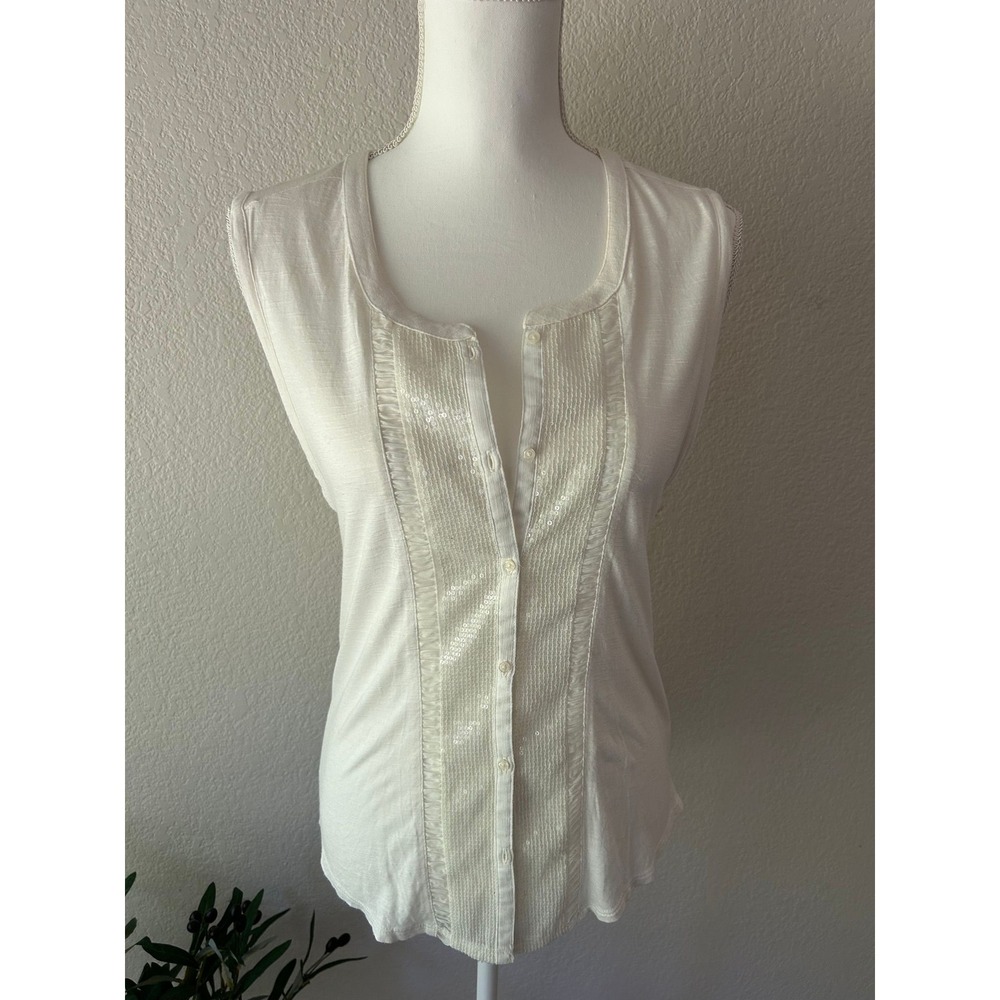 American Eagle Amalfi Morning Sequin Pintuck Top S